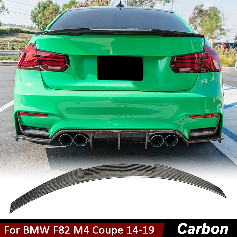 For BMW 4 Series F82 M4 2014-2019 Real Carbon Fiber Rear Trunk Spoiler Wing Lip