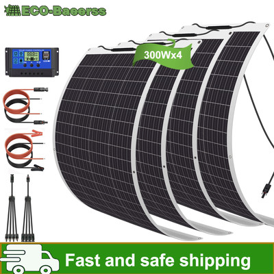 300W Flexible Solar Panel 12V Portable Power Mono Camping Home RV Battery Charge