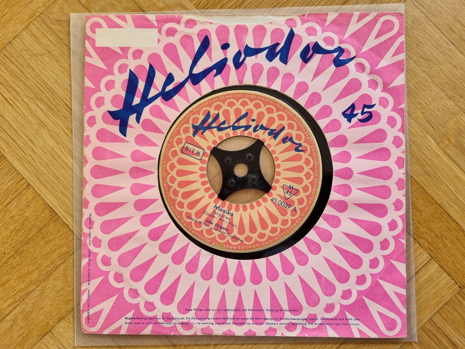 7"" Single Udo Jürgens - Monika Vinyl Germany