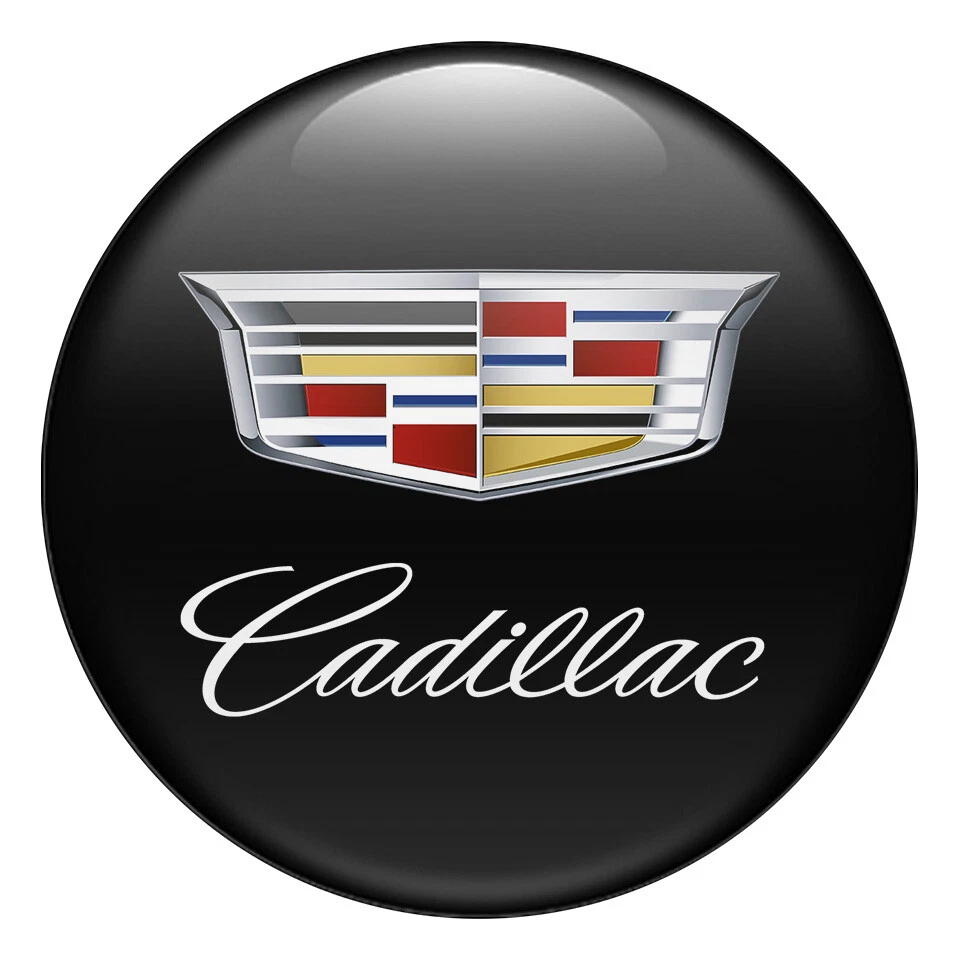4 x Print Logo Cadillac Dome Sticker Wheel Center Hub Caps Silicone Round Emblem - Image 2 of 3