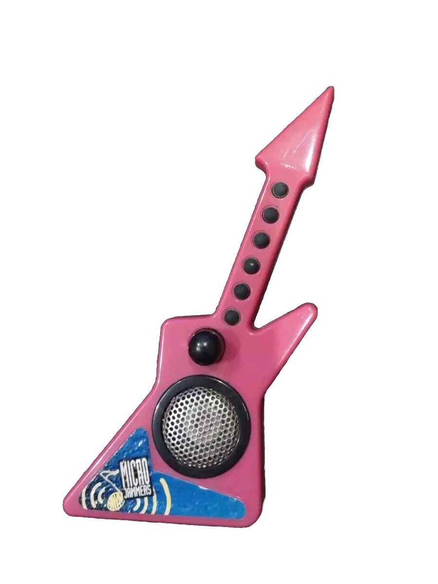 Micro Jammers 1993 Hot Pink/Fuchsia Heavy Metal Toy Guitar Tested