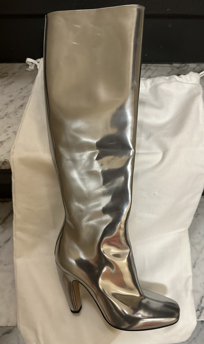 Bottega Veneta Canalazzo Mirrored Leather Knee-high Boots 37 | eBay