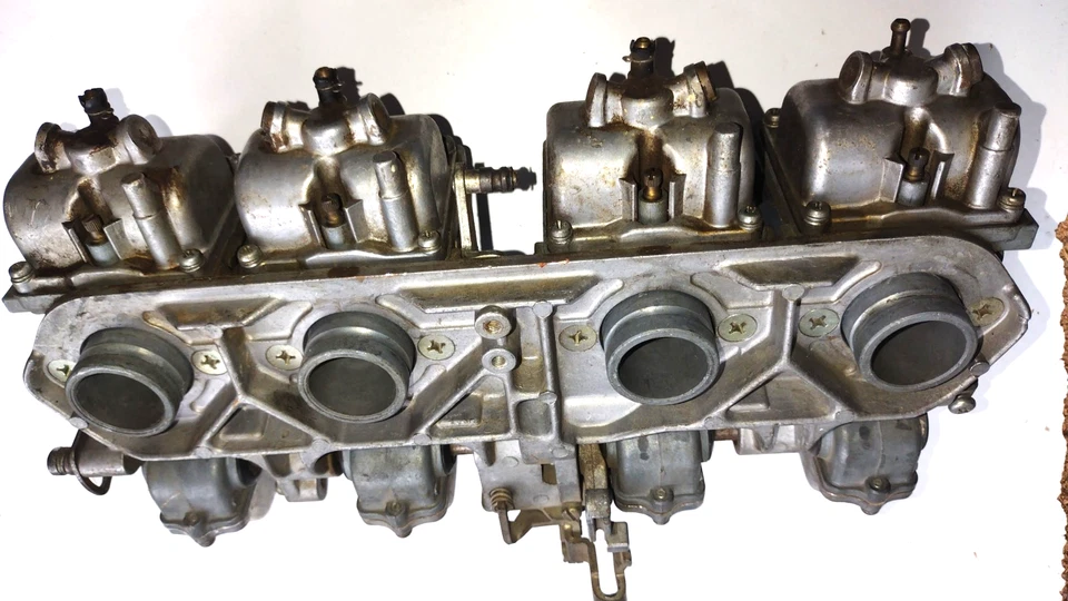Gang of 4 Mikuni KOGYO Carburetors Carbs Rack 27MM AS IS Dragbike GT - Image 3 of 4