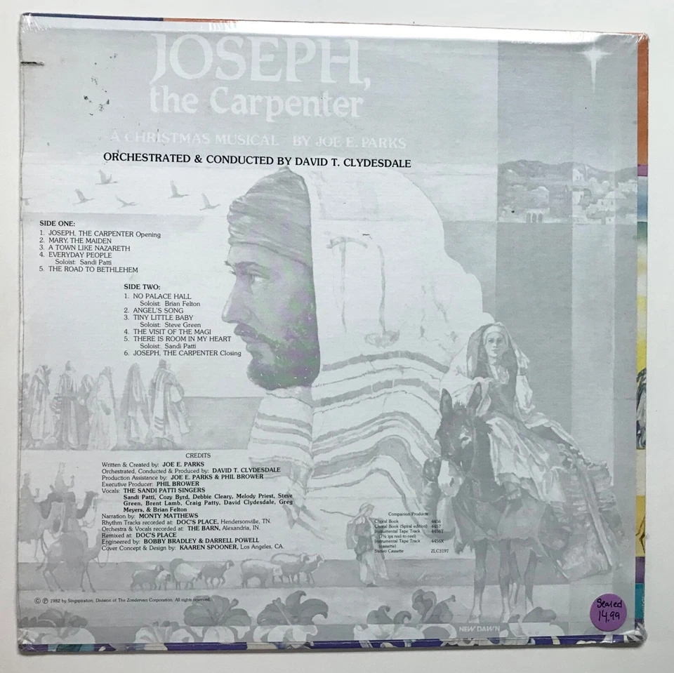 JOE E. PARKS: SANDI PATTI: Joseph the Carpenter (Vinyl LP Record Sealed) - Image 3 of 4