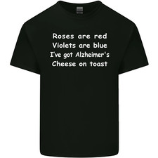 Alzheimers Cheese on Toast Funny Slogan Mens Cotton T-Shirt Tee Top