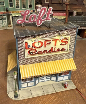 Bar Mills LIGHTED HYPER-DETAILED Loft's Candy HO Scale Built&Weathered w/Extras!