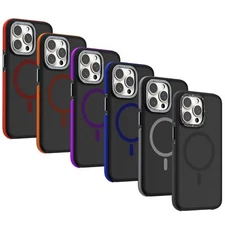 For iPhone 11 12 13 14 15 16 Pro Shockproof Case Mag Safe Magnetic Matte Cover