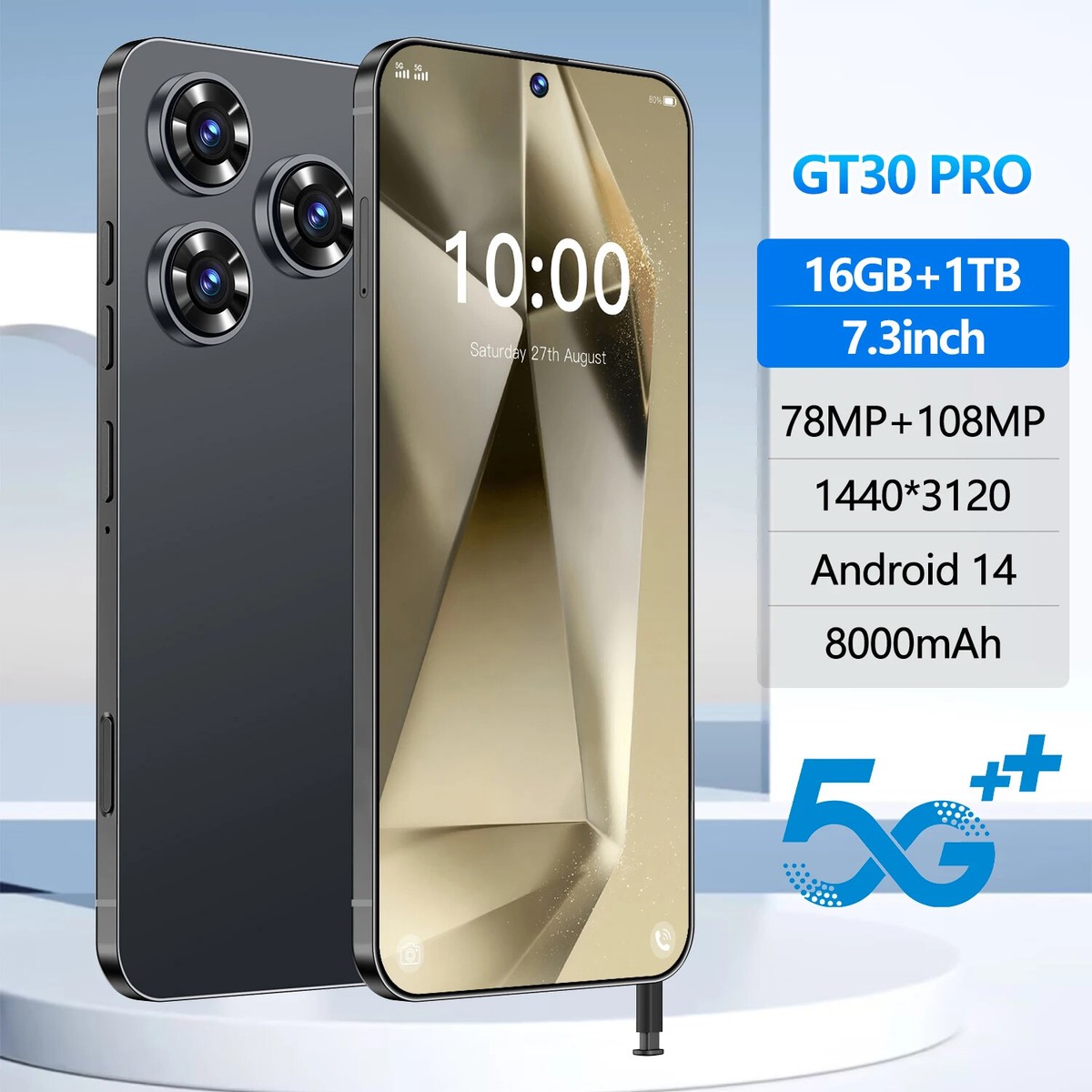 GT30 PRO 5G Android 14 Phone Global Version Facial Recognition