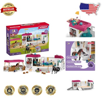 Creative Horse Playset with Trailer, Horses, and Modular Paddock - Ages 5+