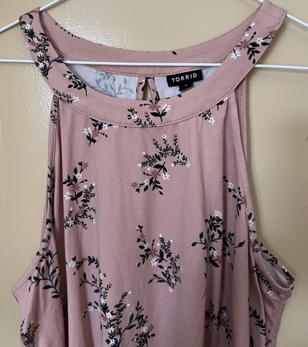 Torrid Women’s Floral Pink Babydoll Tank Top Size 1 - Picture 4 of 8