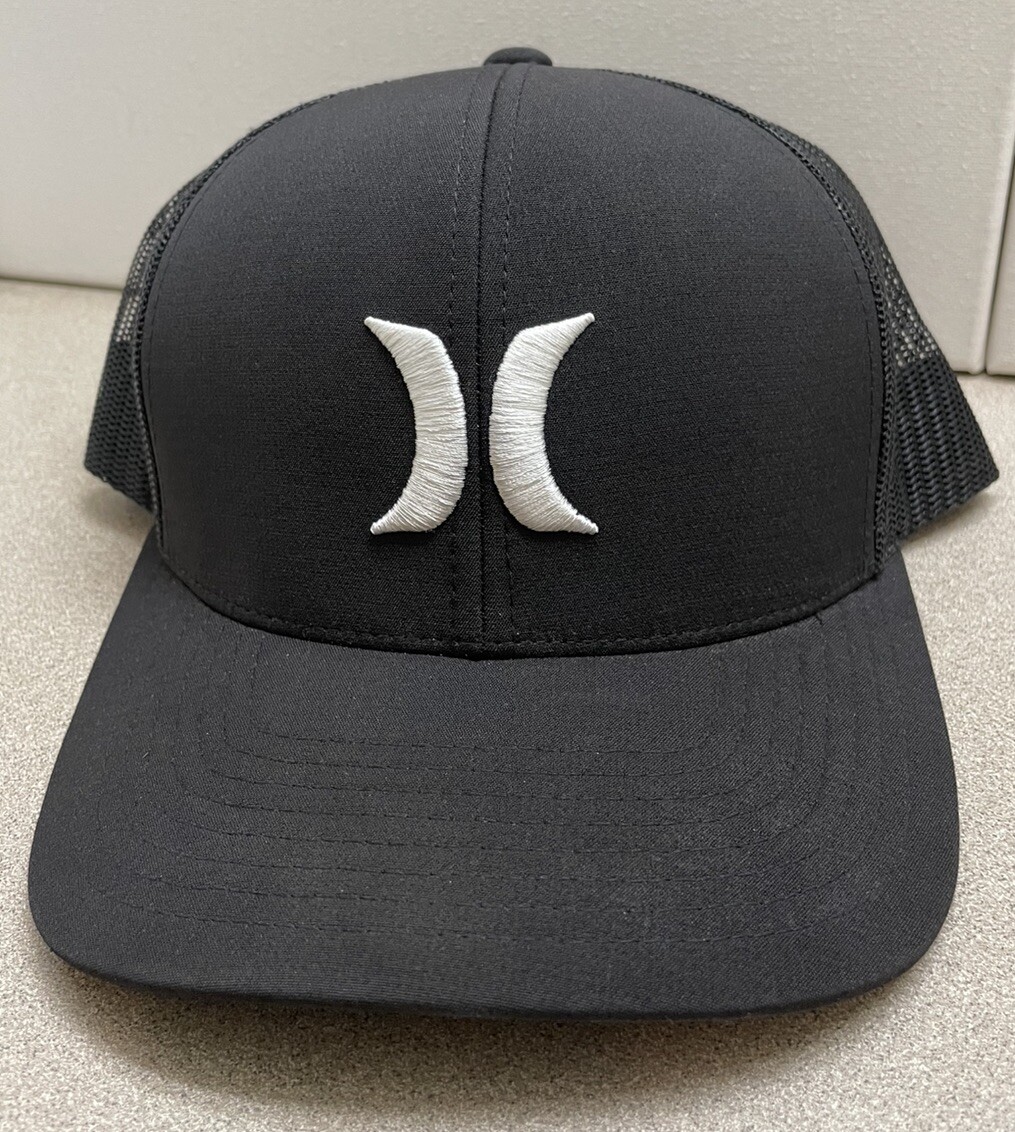 Hurley Snapback Trucker Hat Yupoong Classics Black Cap Mesh Back Adult One Size