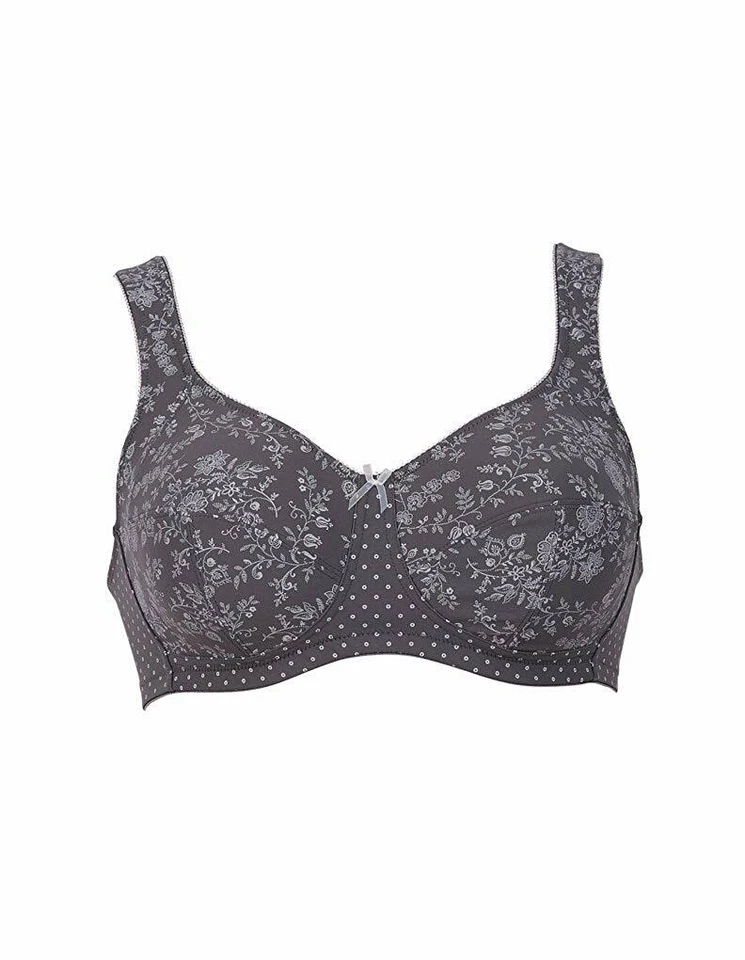 Bonito sujetador cómodo sin aros floral gris y blanco de Anita, EE. UU. 36C UK 36C Foto 4 de 4