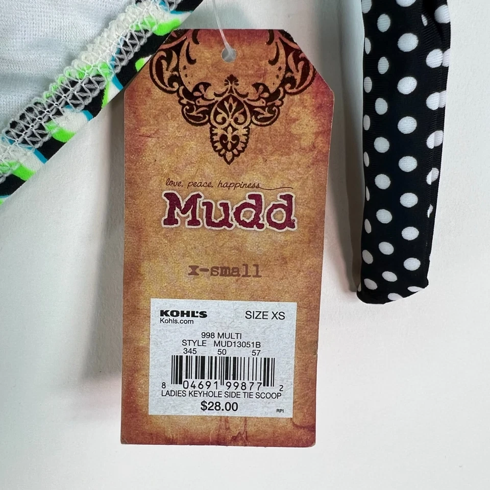 Nuevo MUDD Mujer Corbata Lateral Traje de Baño Hipster Verde Bikini Parte Inferior Talla XS Foto 3 de 4