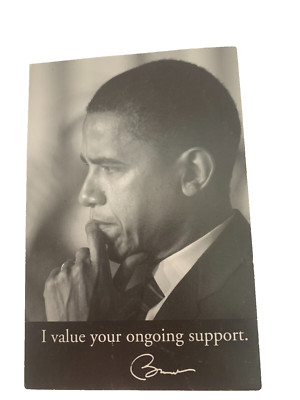 President  Barack Obama Campaign Card Democrats 2nd Term Printed Signature 2012