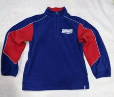Youth Large NY Giants Pullover Quarter Zip Fleece Reebok NFL Team Apparel Blue