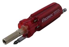 Screwdriver Picquic ~ multi-bit with seven bits ~ RED Handle -  Made in Canada