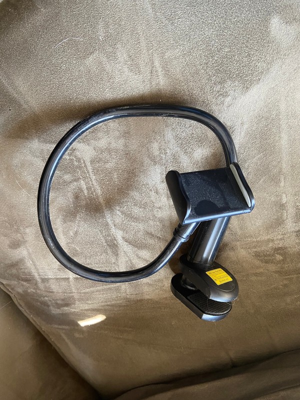 Cell phone clip on stand holder with flexible long arm goose neck bracket
