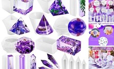 15 Pieces Crystal Resin Molds Pendulum Silicone Crystal Molds Include Pyramid,