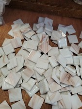 25 Mosaic Tiles 3/4" White  Copper ITALIAN GLASS Supplies D
