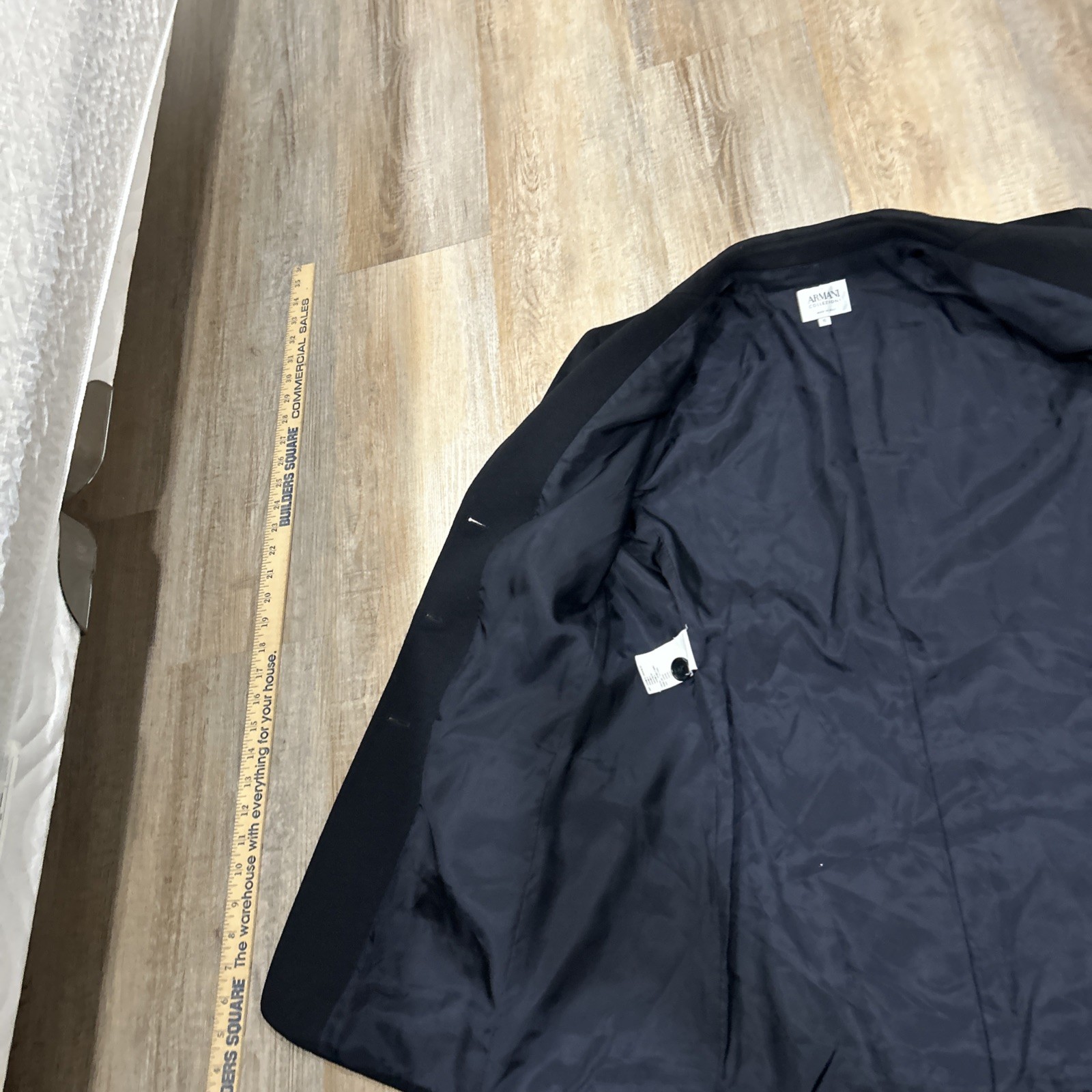 Armani Collezioni Blazer Womens Black Wool Mohair Single Breasted Jacket Size 10