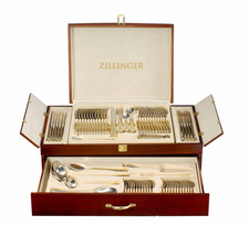 MEDUSA DESIGN ZILLINGER  HEAVY 72 PIECE GOLD CUTLERY SET STAINLESS STEEL CANTEEN