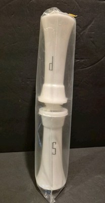 Tupperware 718 Hourglass Salt & Pepper 6'' White Shakers w Silver Letters 