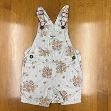 OshKosh B  gosh Pale Pink Floral Shortalls 2T Vestbak Short Overalls flower