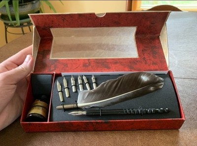 Authentic Models Feather Pen and Quill Set, Plume L'oie, Schreibfeder-Set