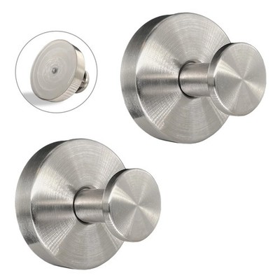 Suction Cup Hooks for Shower - 2 Pack, Matte Chrome - Stainless Steel, Strong...
