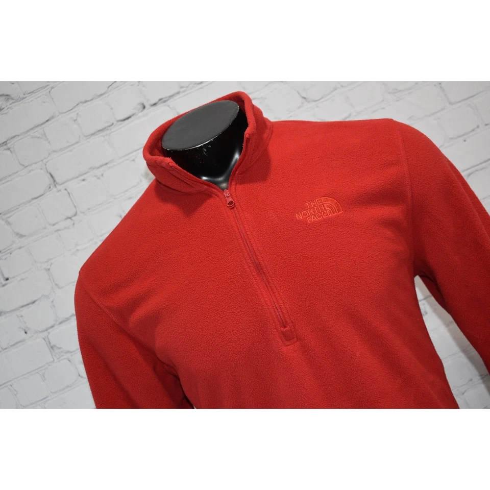 Camisa polar The North Face para hombre talla grande pulóver 1/4 cremallera camping senderismo roja Foto 3 de 4
