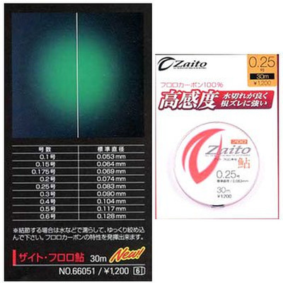 Owner Fluorocarbon Line Zite Sweetfish 98.4 Ft 30 M No. 0.3 Clear
