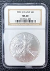 2006 W American Silver Eagle S$1 NGC MS70 Classic Brown Label SLABBED & GRADED!