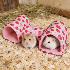 Guinea Pig Hideout TunnelHamster Bed Small Animal Hideaway Tube House Pink