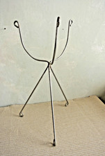 MCM VTG Tripod Flower/Plant Pot Stand Holder chrome rust holds 8" pot