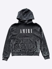 Amiri Black  White Cracked Core Logo Hoodie