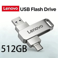 LENOVO 512GB USB 3.2 OTG Flash Drive USB-C Type-C Metal Memory Stick for PC Phon