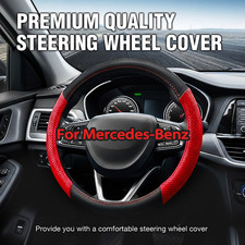Blackred 15 Steering Wheel Cover Genuine Leather For Mercedes-benz Nice