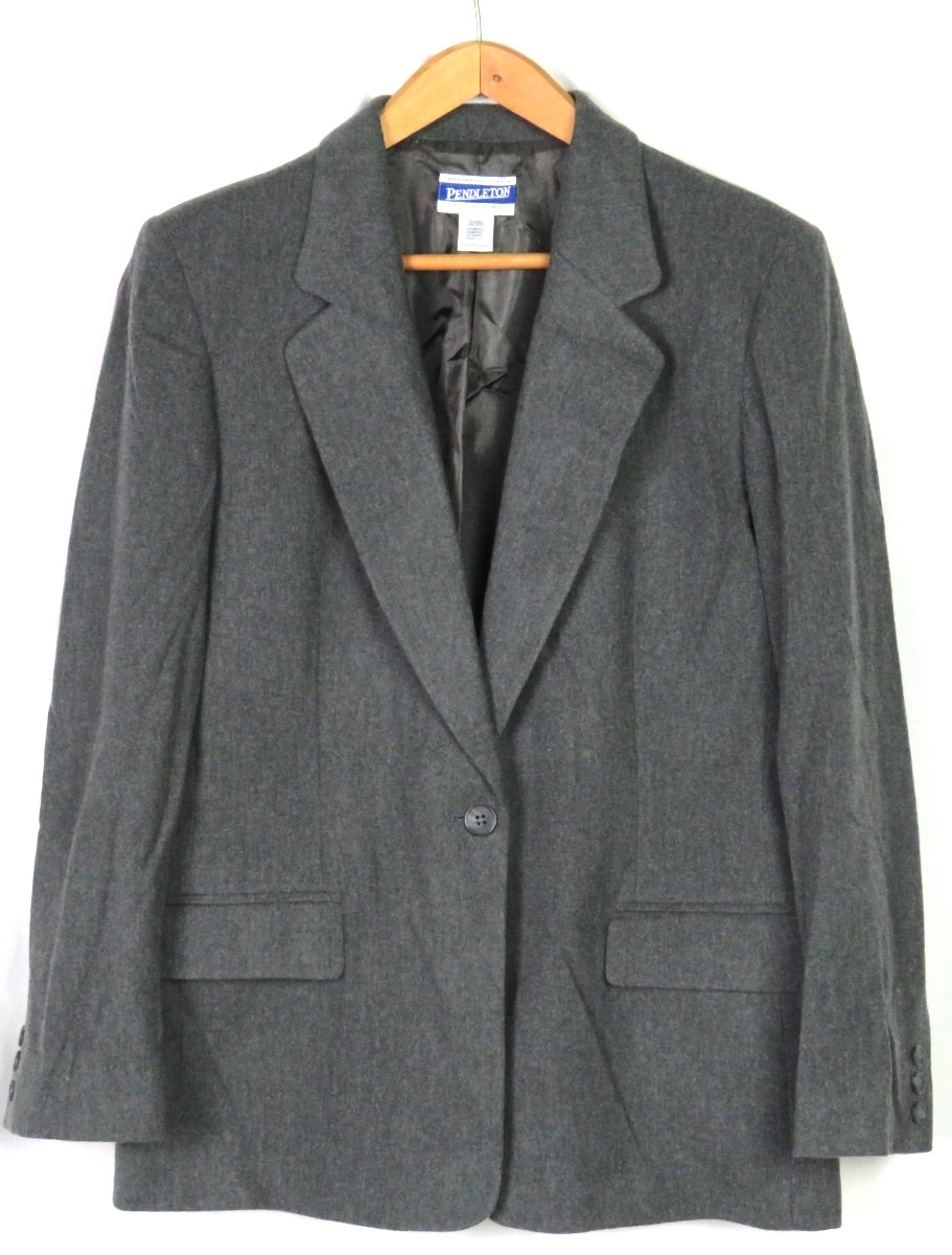 PENDLETON 100% Virgin Wool Gray 1 Button Office B… - image 1