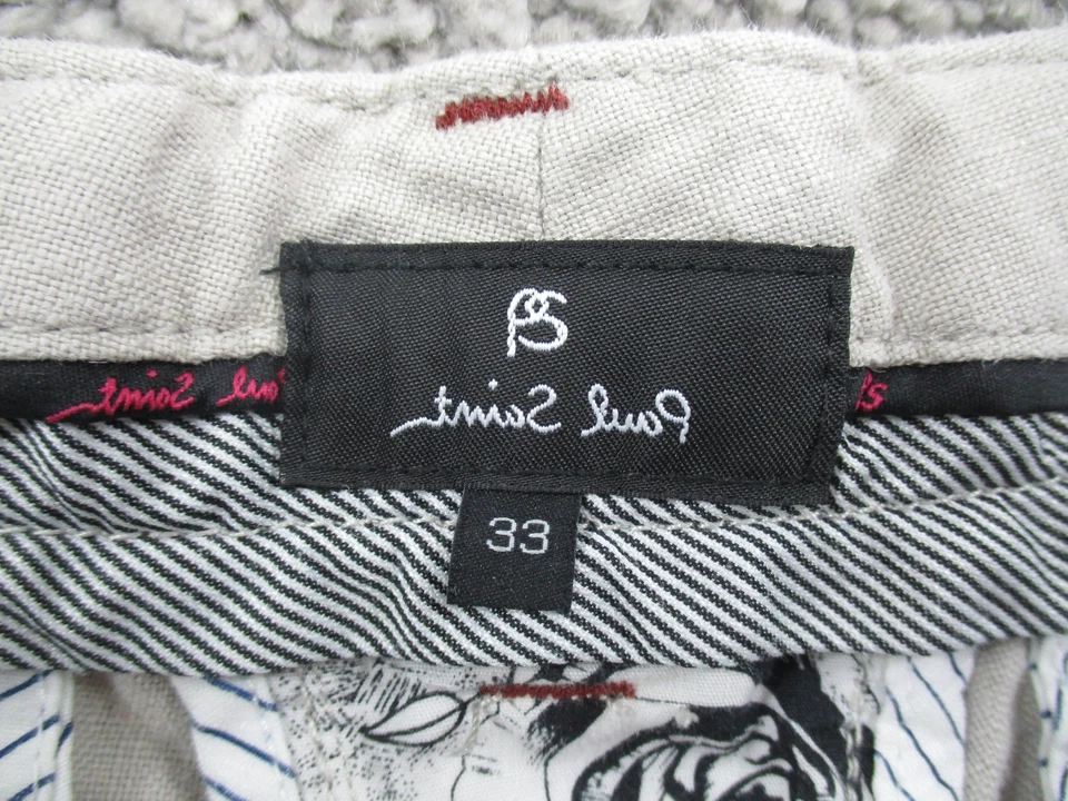 Paul Smith Linen Shorts 33 Chino/Walk W32 Pockets Beige Khaki - image 3 of 4