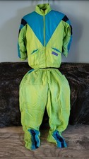 Vintage 90s Jordache Kids Tracksuit Colorblock Neon Green Blue Size 140 EU...