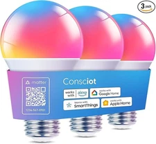 Consciot Smart Light Bulbs, WiFi Bluetooth Color Changing LED Light Bulb