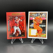 Jackson Holliday RED /50 SP + Basallo RC Patch Orioles Rookie Relic Lot