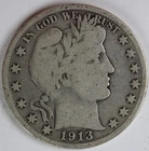 VG 1913 S Barber Half Dollar