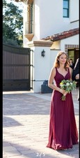 Azazie Bridesmaid Dress Size 6 Burgandy Color Sleeveless