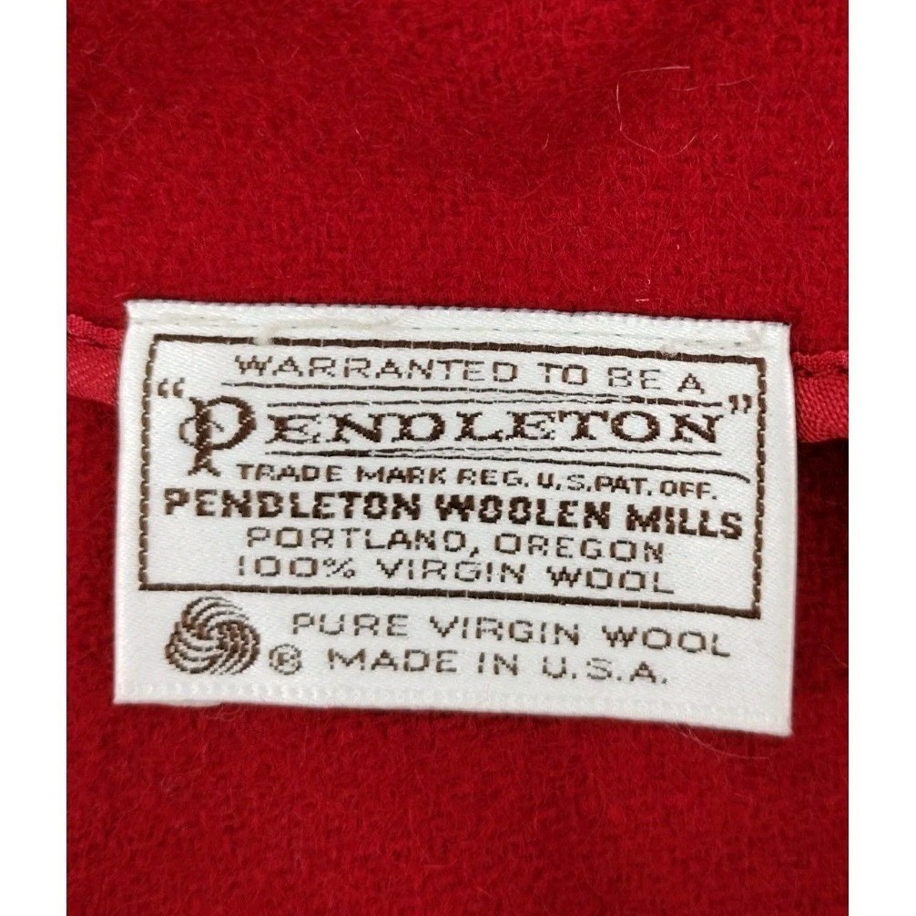 Vintage Pendleton Wool Red Button Cape Jacket Poc… - image 3