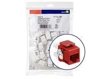 Leviton Extreme 6 QuickPort Connector, CAT 6, 25-Pack, 61110-BC6, Crimson