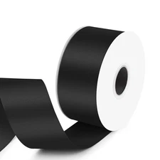 Satin Ribbon Black 1-1/2 Inch x 25 Yards Double Faced Gift Wrapping Decor DIY