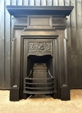 Antique Victorian Cast Iron Fireplace Mantle Combination Fascia B66b Dated 1891
