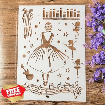 TIAMECH A4 Ballet Dress Girl Stencil