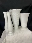 Vintage Milk Glass Vase Lot Set Of 4